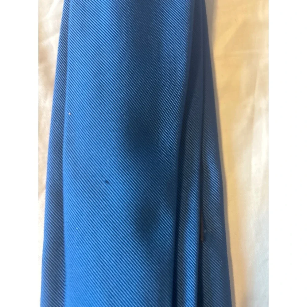 Christian Dior Necktie Mens One Size Blue Good Vintage CD Logo Ribbed Cravates
